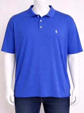 Polo Ralph Lauren Short Sleeve Polo Shirt Mens XXL Blue Collar Custom Slim Fit